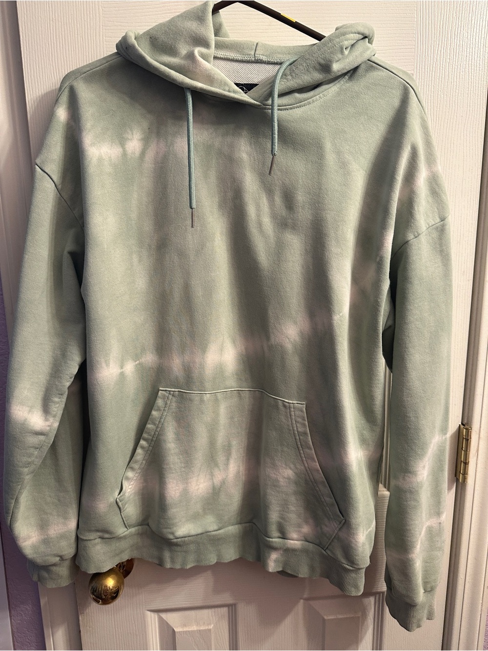 Men's Original Use Light Green Tie-Dye Hoodie Sweatshirt